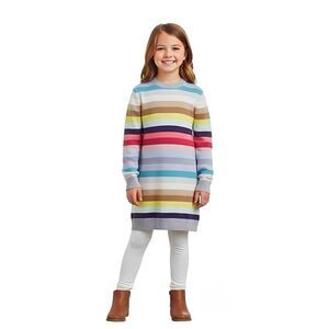 GAP Kids Girls Sweater Dress Size XS Crazy Striped Blend Lambs Wool Wintery